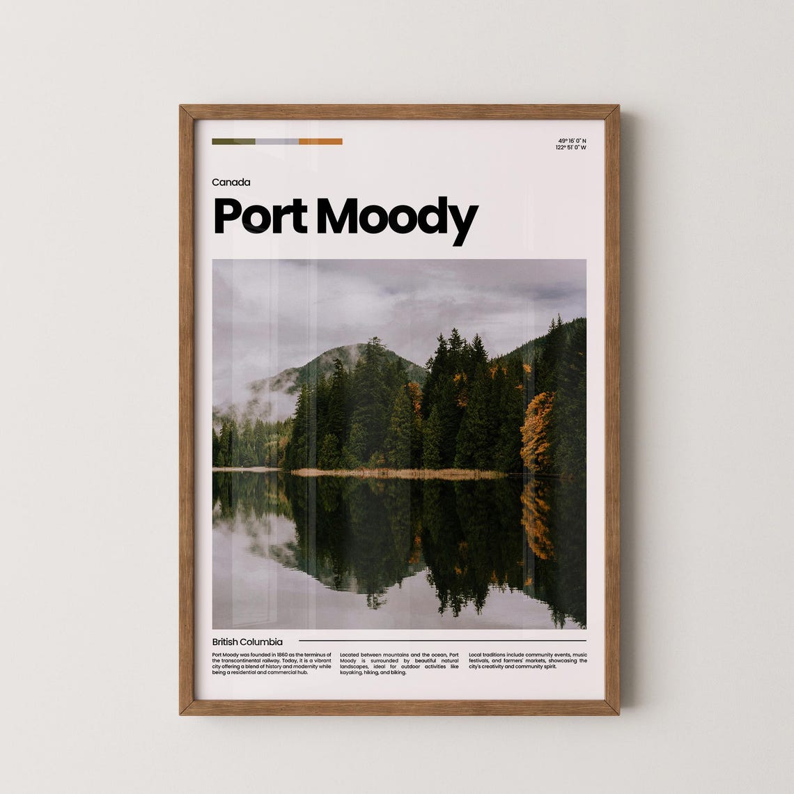 Port Moody Travel Poster Port Moody Poster Port Moody Photo Poster Port Moody Art Print Canada Poster Canada Travel Poster Travel Gift
