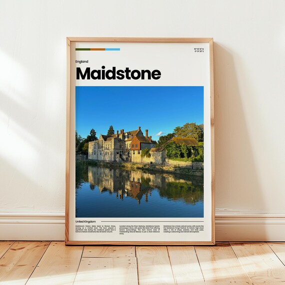Maidstone England Riverside Historic Town Photo Travel Poster