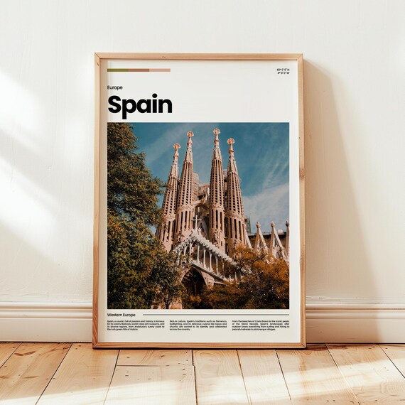 Sagrada Familia Barcelona Spain Europe Landmark Travel Photo Poster