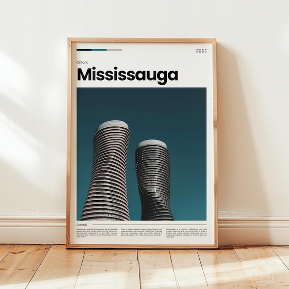 Mississauga Ontario Canada Travel Poster Absolute World Towers