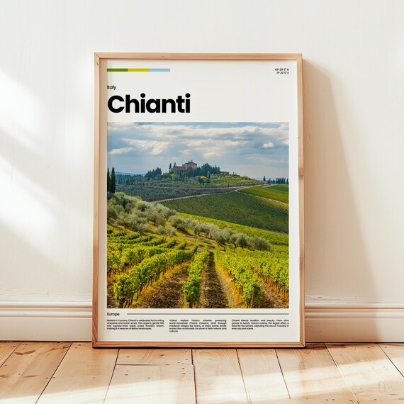 Chianti Italy Tuscany Vineyards Rolling Hills Landscape Photo Poster