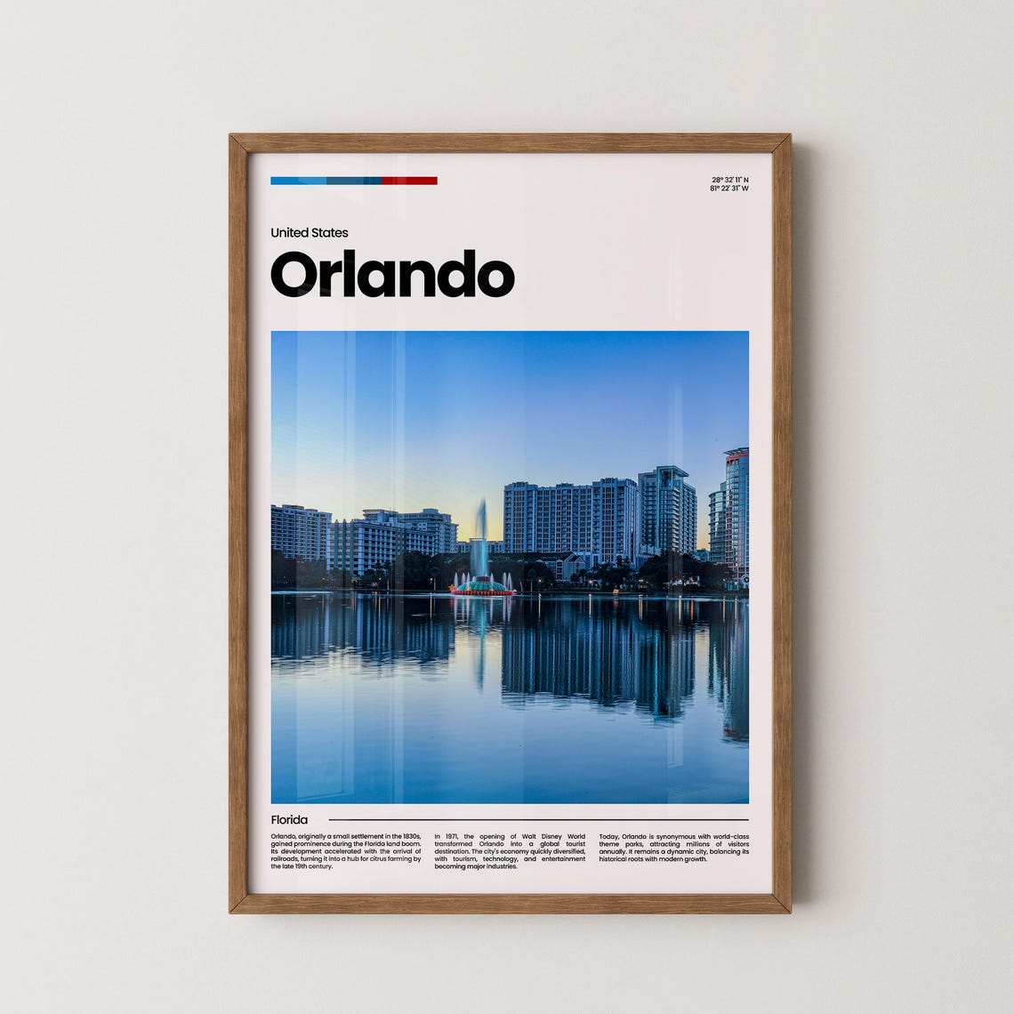Orlando Travel Poster Orlando Poster Orlando Photo Poster Orlando Art Print Orlando Art Usa Poster Usa Travel Poster Travel Gift