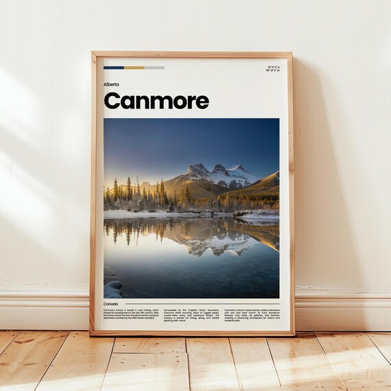 Canmore Alberta Canada Rocky Mountains Winter Reflection Poster