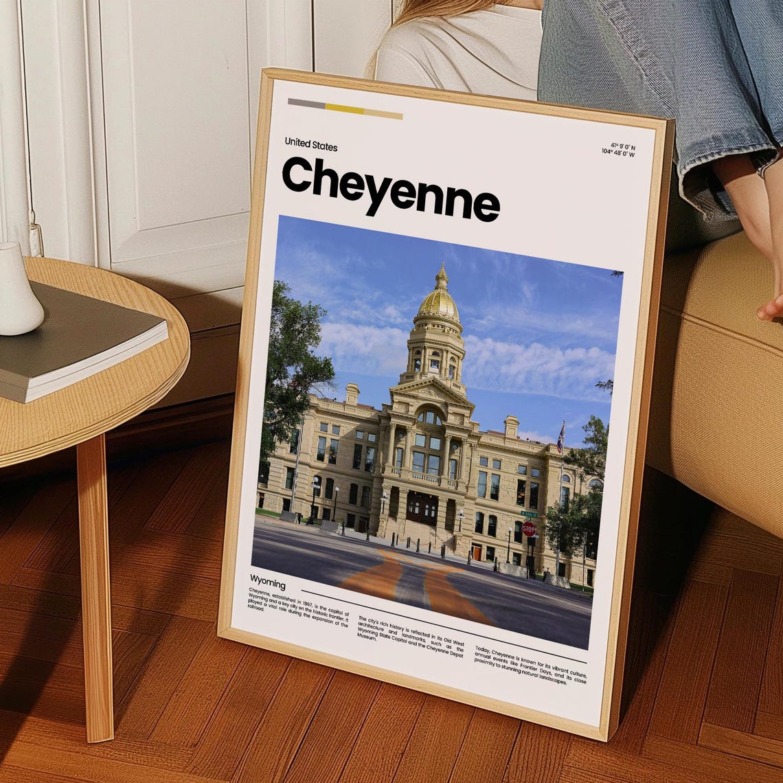 Cheyenne Wyoming State Capitol Golden Dome Historic Building Poster - Image 3