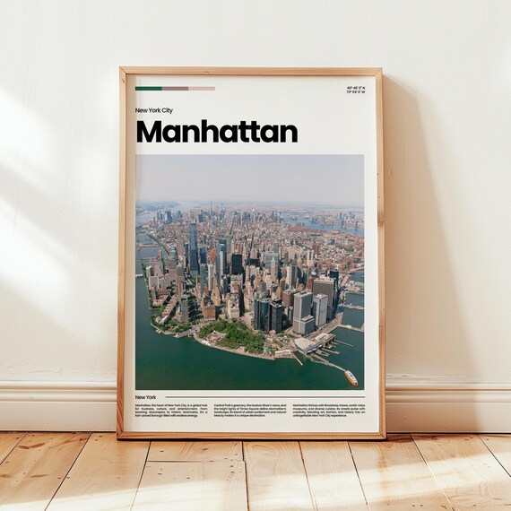 Manhattan Poster Print Photo Wall Art New York Travel Gift