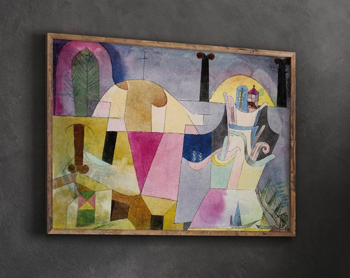 Pastel Geometric Abstract Organic Floating Shapes Modern Art Poster