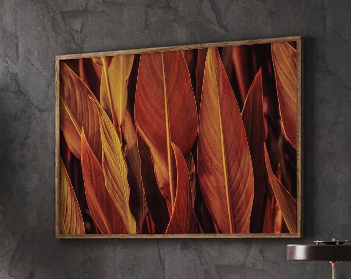 Fall Leaf Wall Art Botanical Rustic Print Decor Autumn