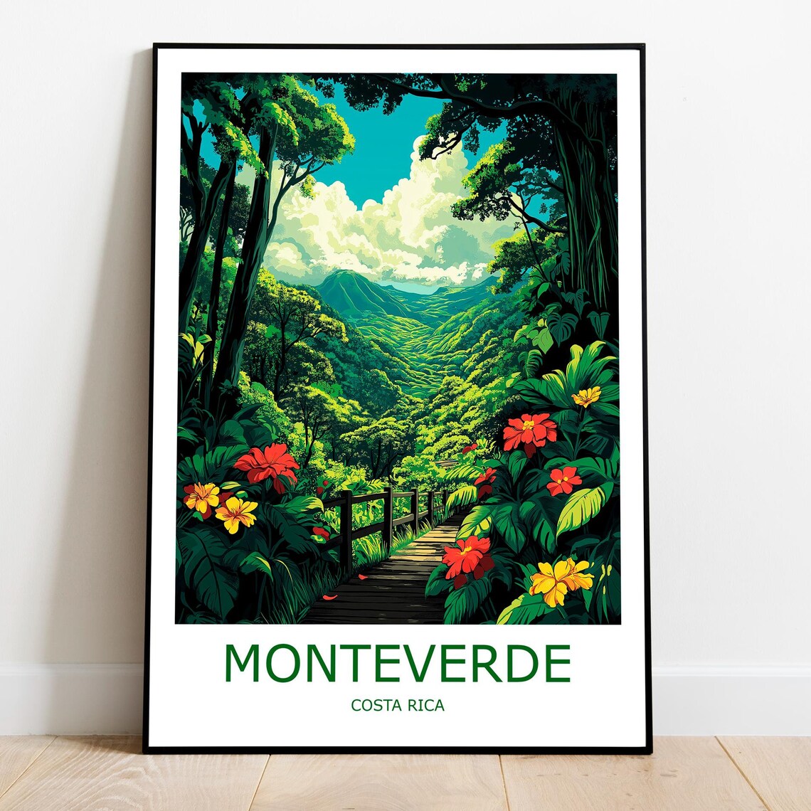 Monteverde Cloud Forest Walkway Tropical Flowers Costa Rica Poster
