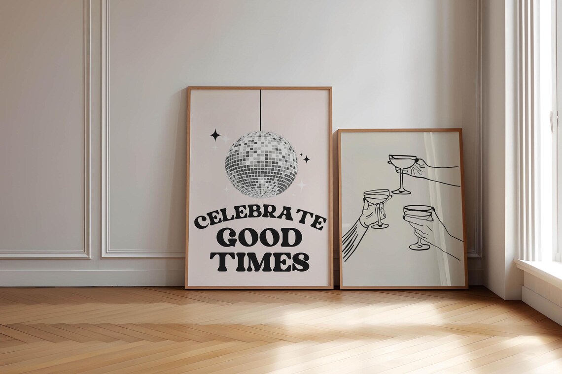 Celebrate Good Times Disco Ball New Year Eve Retro Party Poster - Image 3
