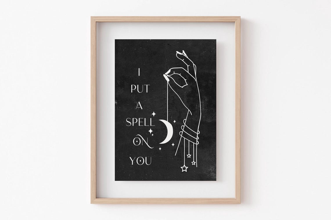 I Put A Spell On You Celestial Hand And Moon Witchy Wall Poster - Image 6