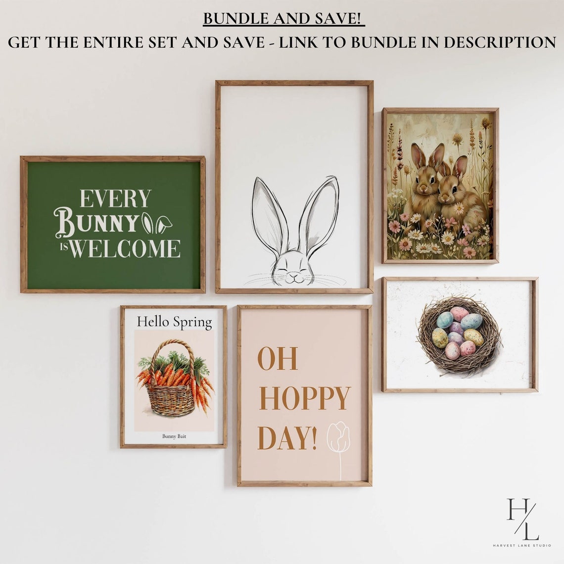 Sweet Every Bunny Is Welcome Green Easter Bunny Pun Sign Poster - Image 5