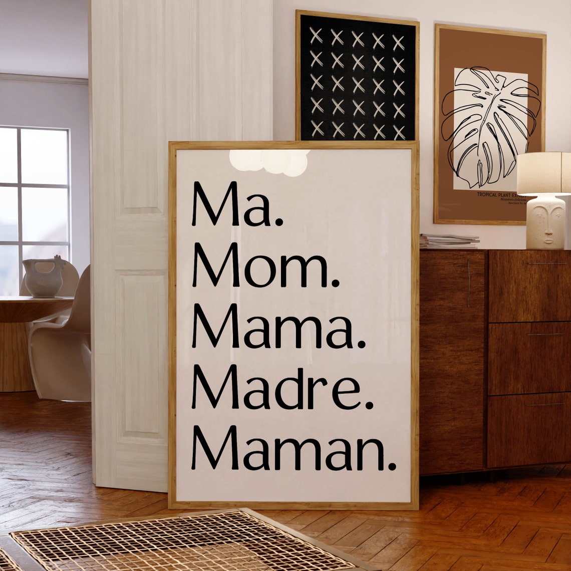 Ma Mom Mama Madre Maman Mothers Day Typography White Gift Poster - Image 2