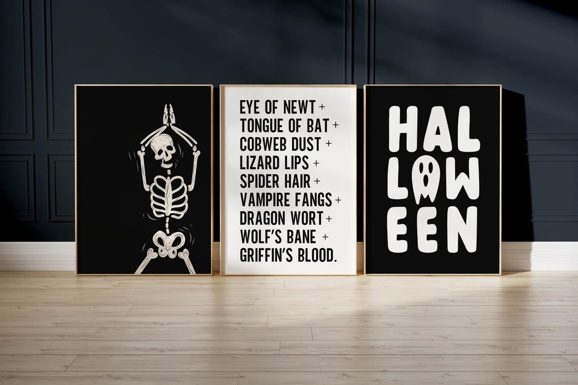 Halloween Bundle Set of 8 Spooky Ghoul Ghost Party Designs Poster - Image 3