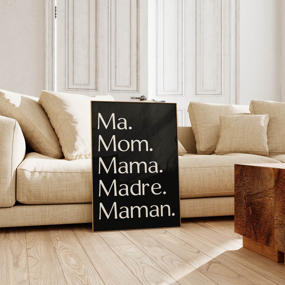 Ma Mom Mama Madre Maman Mothers Day Typography Black Gift Poster - Image 5