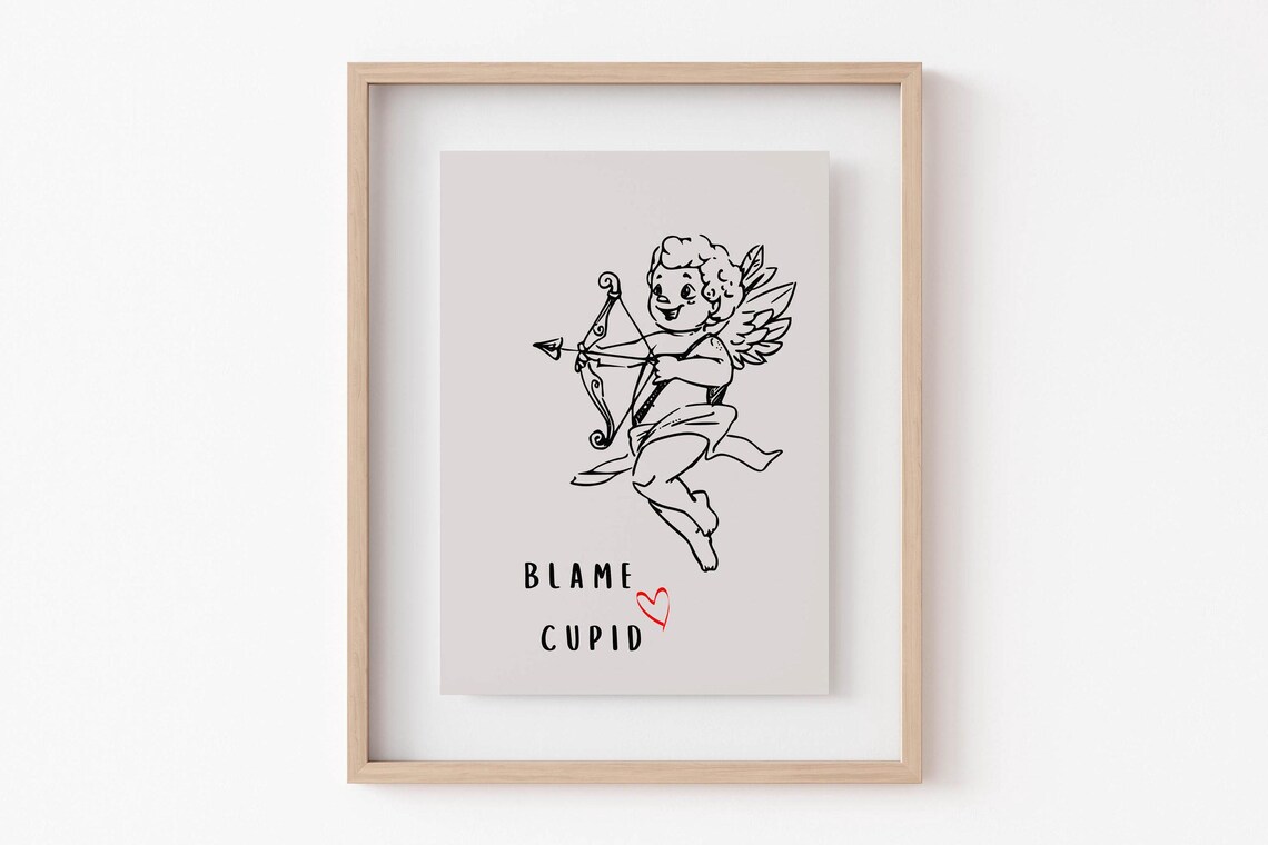 Valentine Cupid Romantic Funny Wall Art Print - Image 5