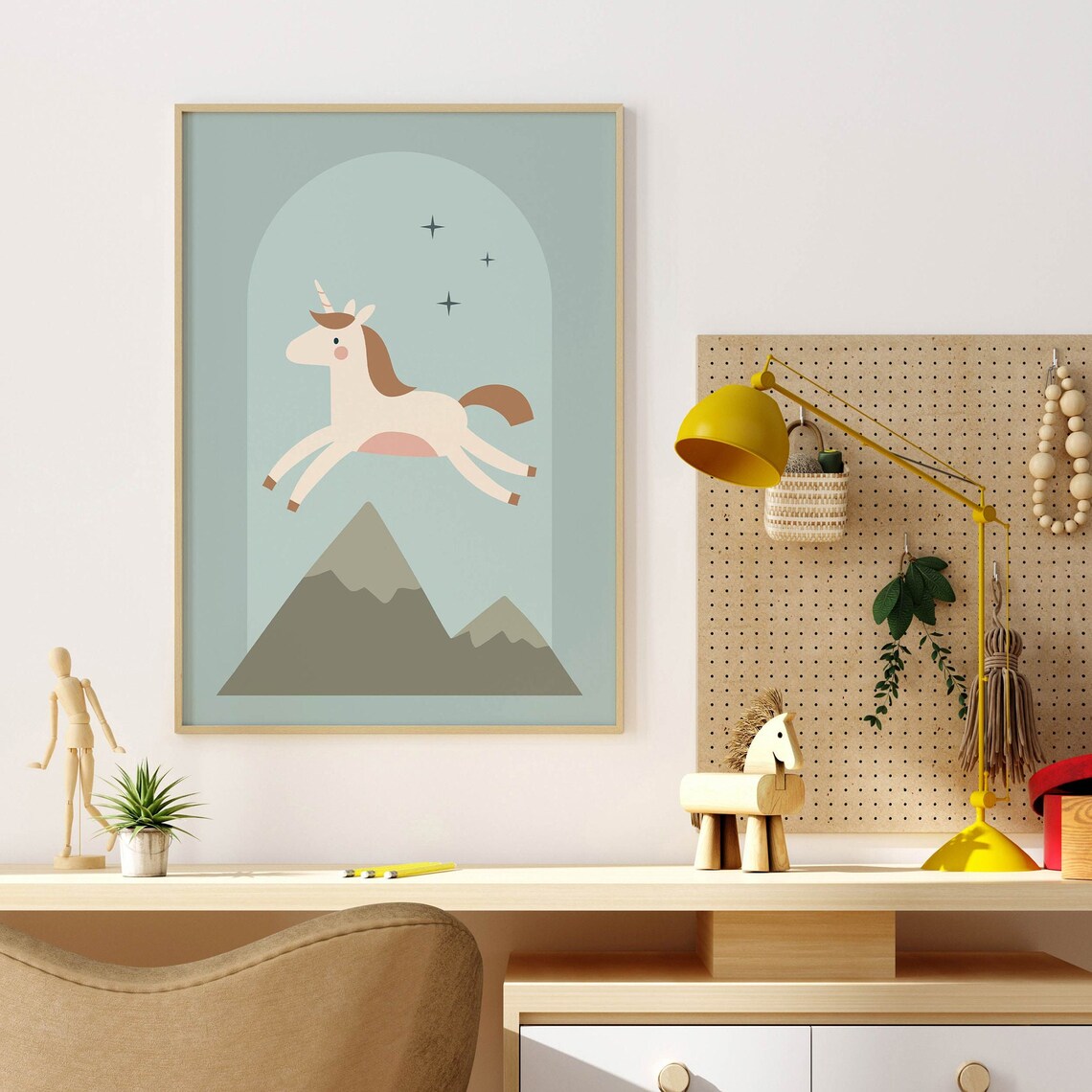 Kids Unicorn Print, Boho Nursery Decor Art Print - Image 4