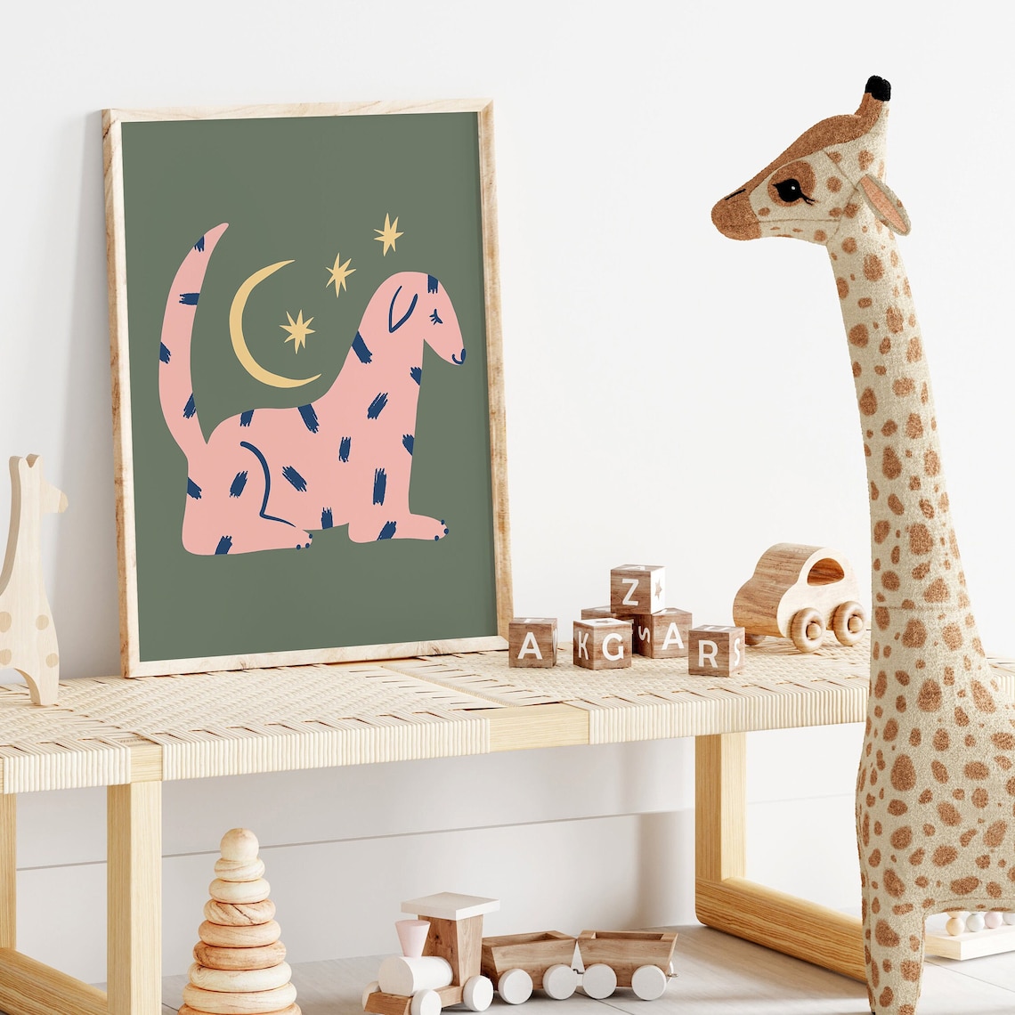 Dreamy Dog Kids Print, Retro Nursery Decor - Image 3