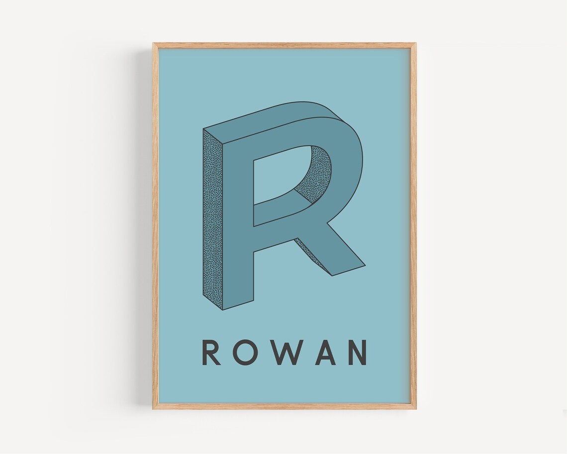 Custom Kids Name Art, Retro Pink Monogram Poster - Image 5