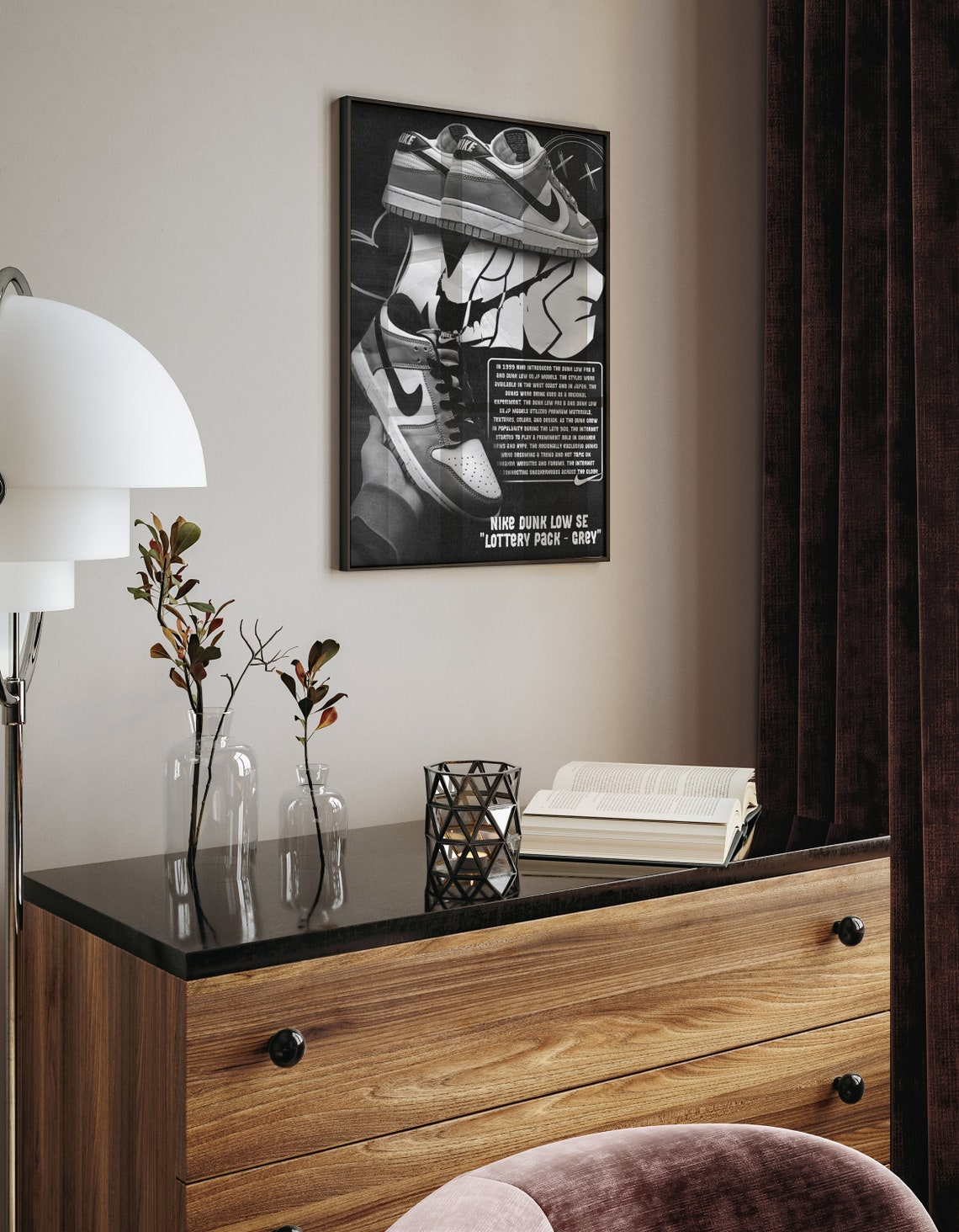 Nike Dunk Low SE Lottery Pack Grey Sneaker Collage Art Wall Art - Image 2