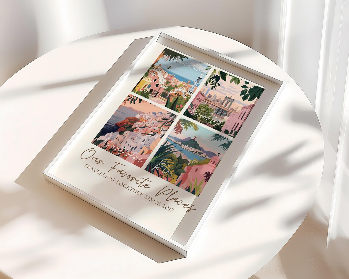Our Favorite Places Custom Travel Poster for Couples - Image 2