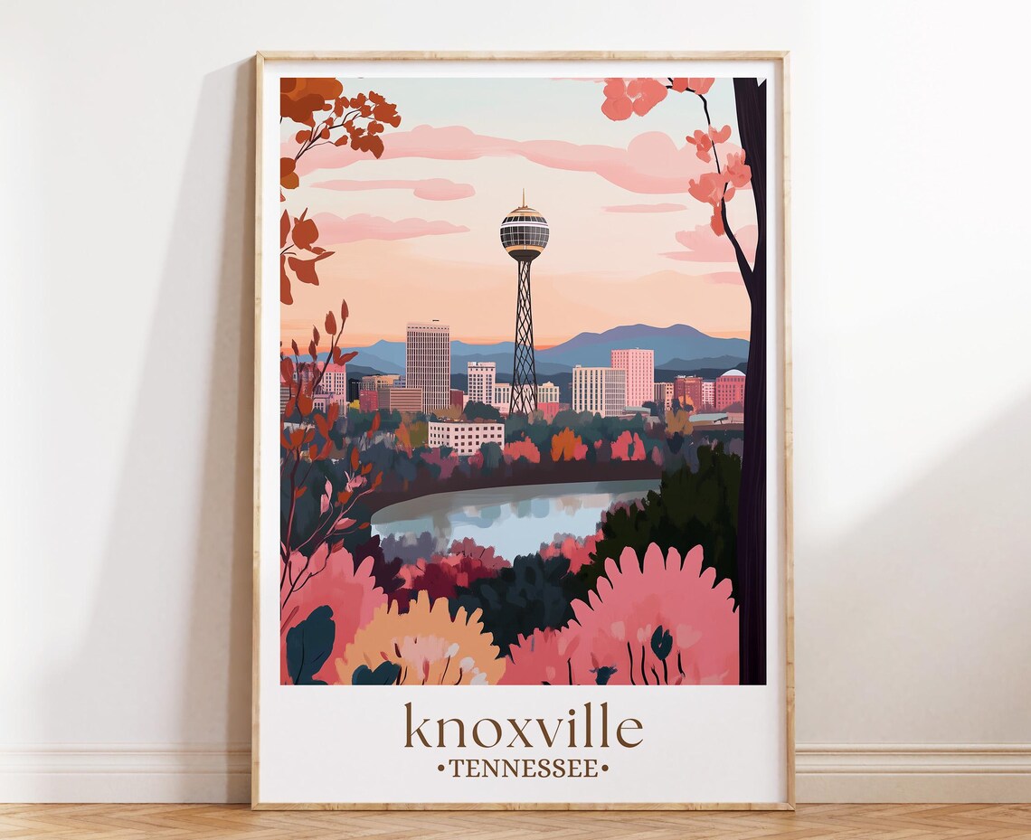 Knoxville Tennessee Sunsphere Skyline River Sunset City View Poster