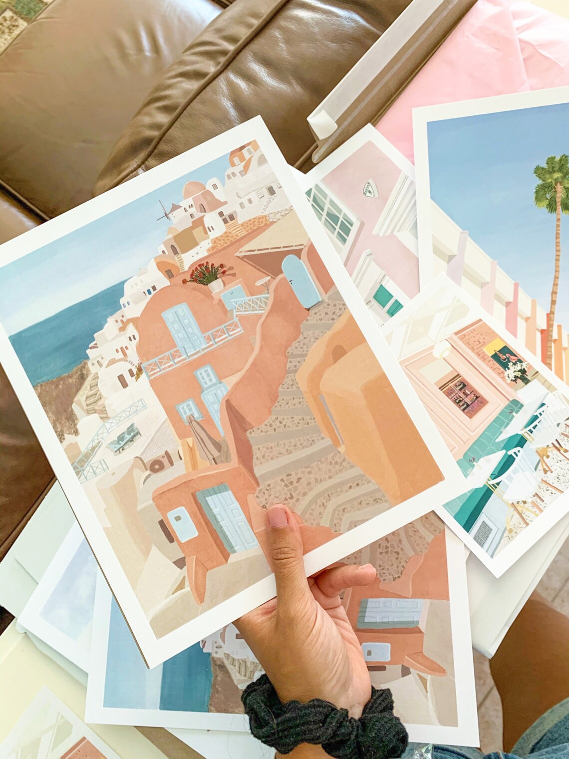 Santorini Greece Travel Poster, Greece Art Print - Image 2