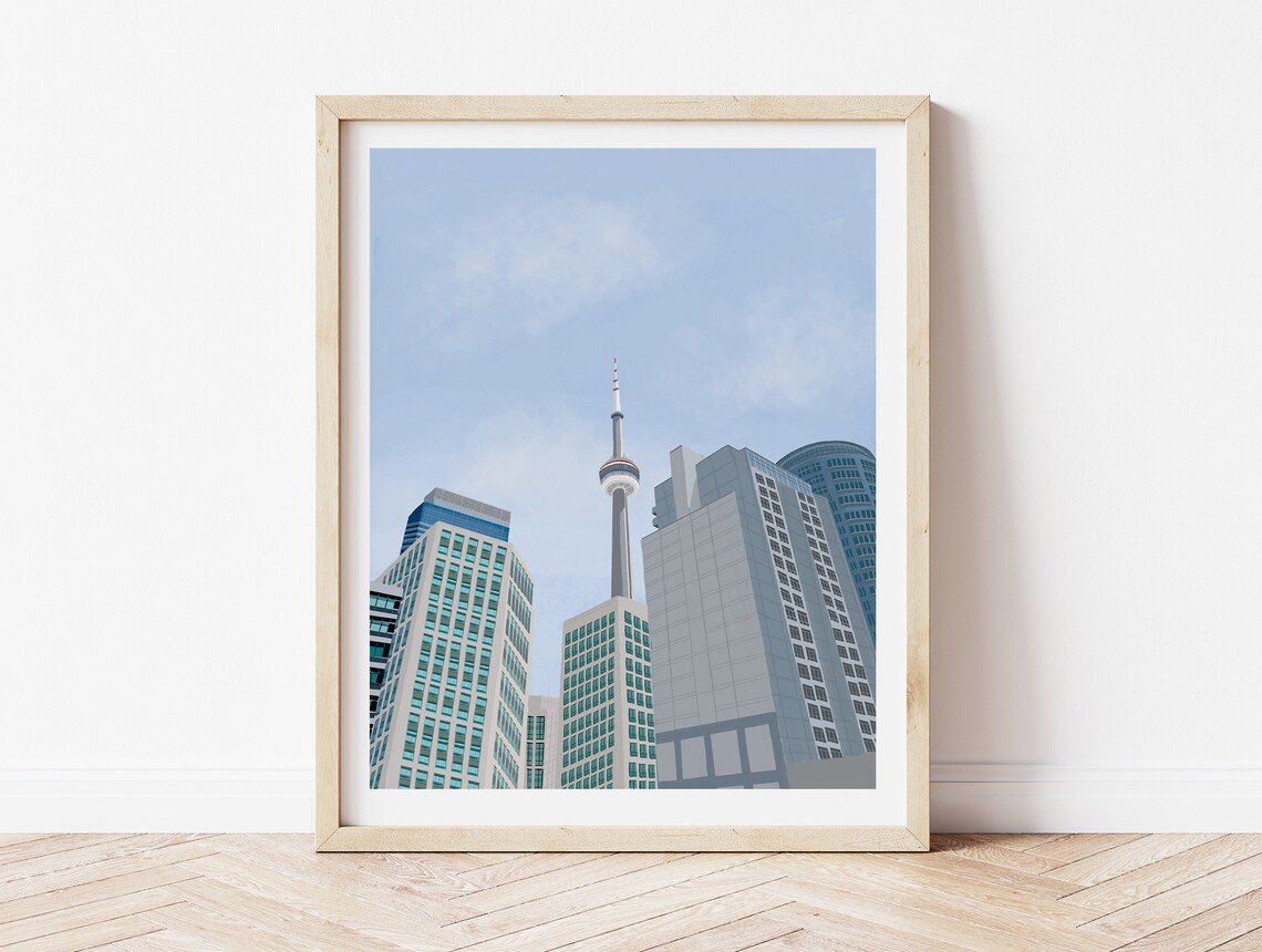 Toronto CN Tower Travel Poster, City Landmark