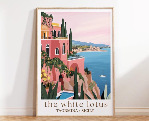 Sicily Travel Poster, Mediterranean Getaway Art Print