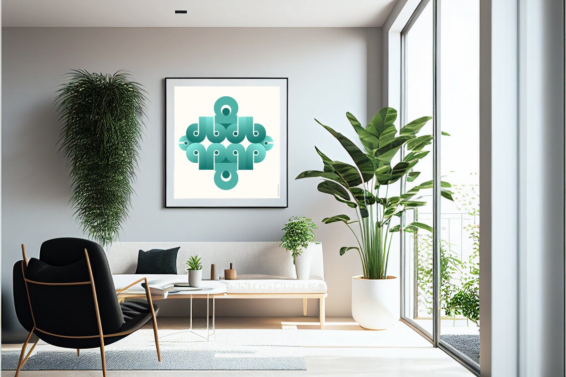 Boho Minimalist Square Geometric Wall Decor - Image 2