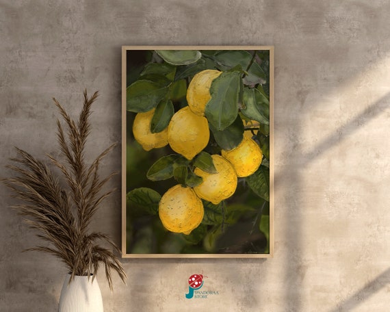 Lemon Tree Oil Painting Wall Art Farmhouse Kitchen Fruit Art Wall Decor Jpg Modern Art