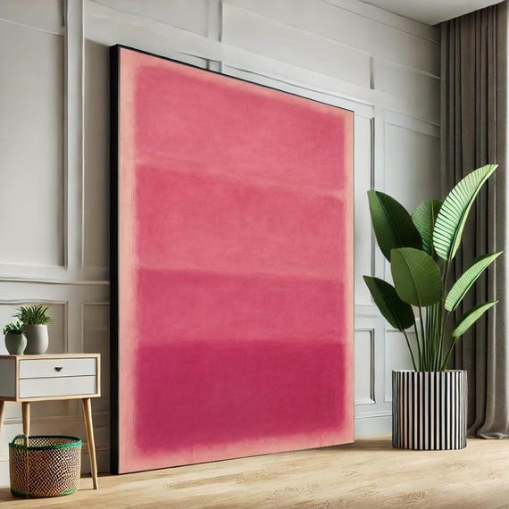 Mark Rothko Canvas Pink Abstract Color Field Print Minimalist Modern Wall Art Bold Contemporary Decor