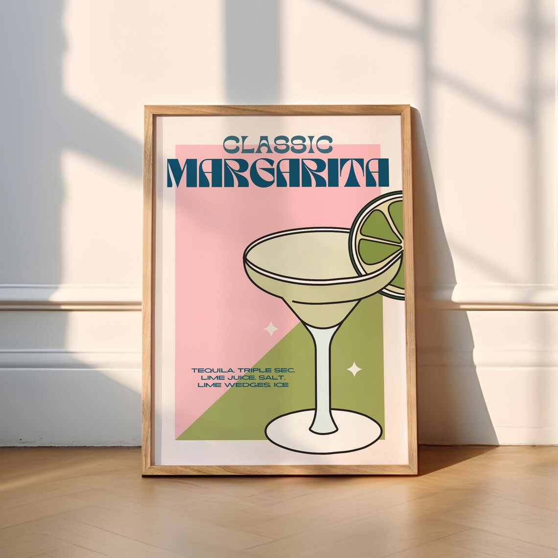 Classic Margarita Cocktail Art Print, Funky Spicy Marg