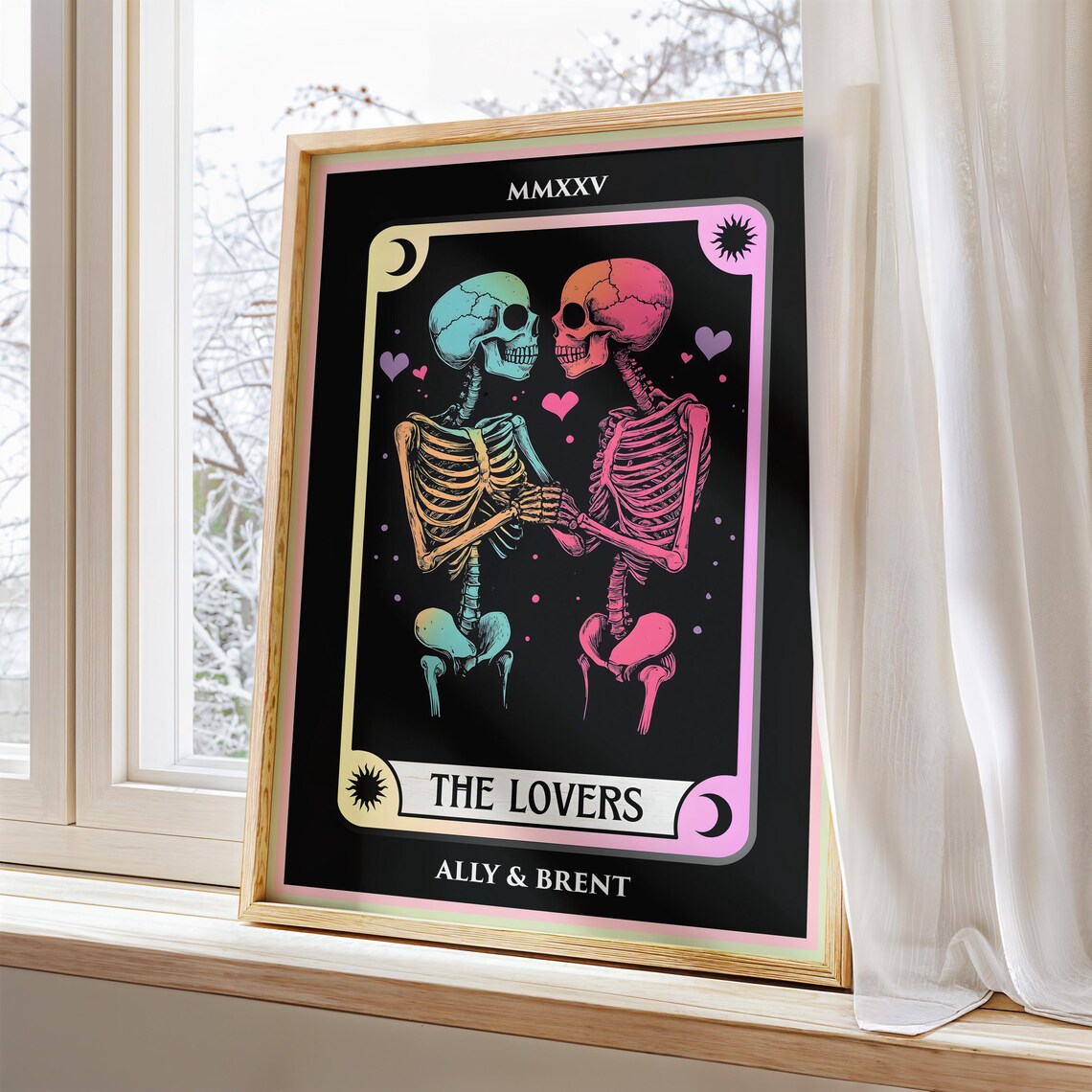 The Lovers Tarot Card, Gothic Romantic Art Print
