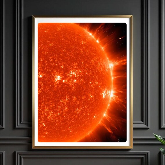 Sun Surface Close Up Solar Flare Astrophotography Art Poster