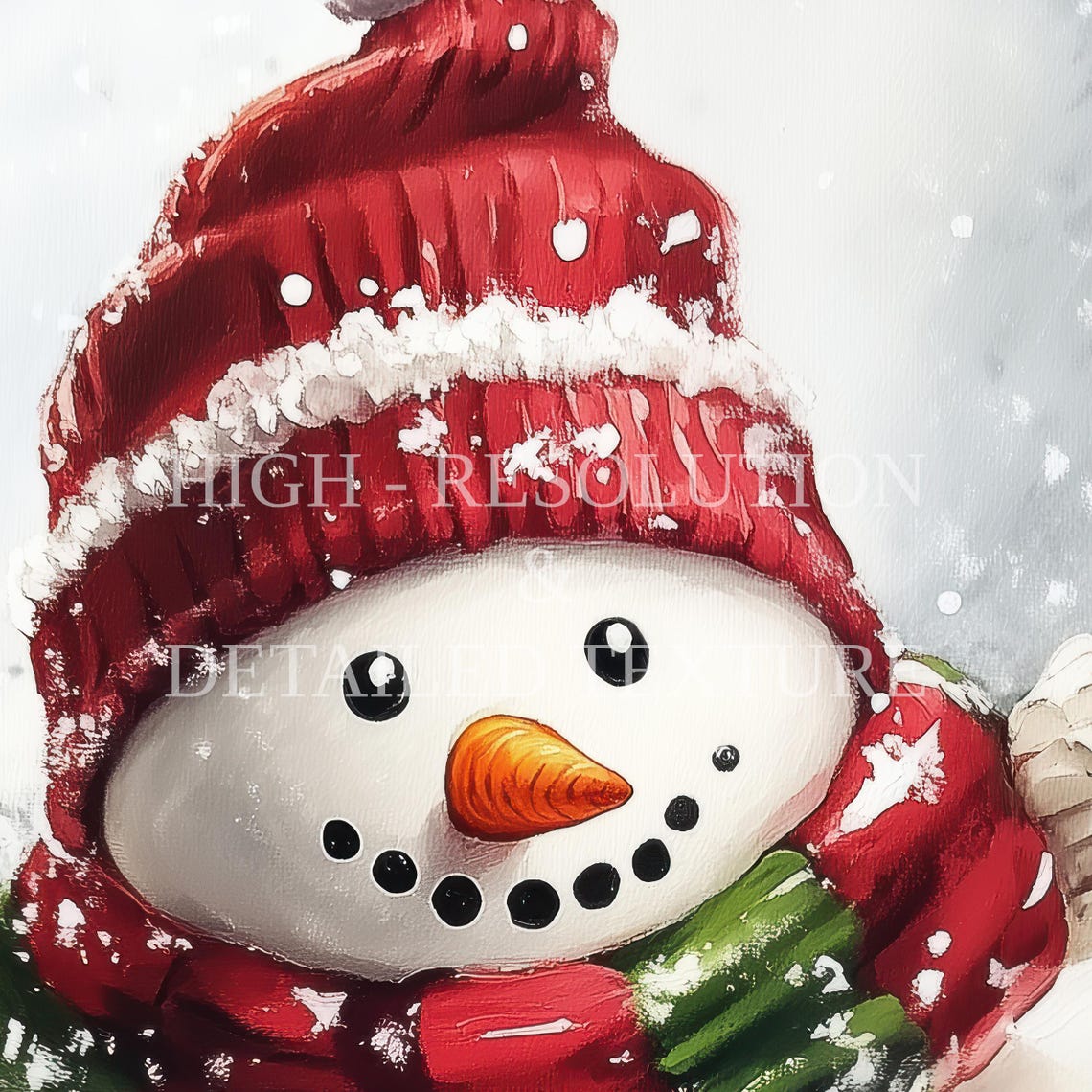 Cheerful Snowman Snowboarding Down a Powdery Winter Slope Poster - Image 2