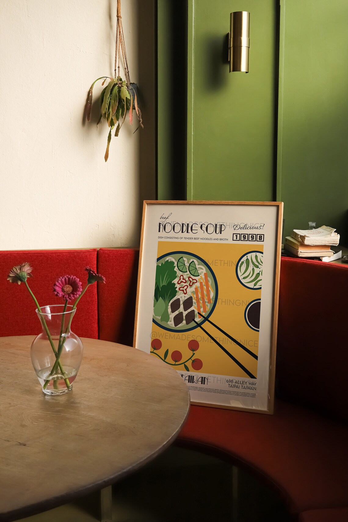 Beef Noodle Soup Retro Kitchen Art Print - Image 3