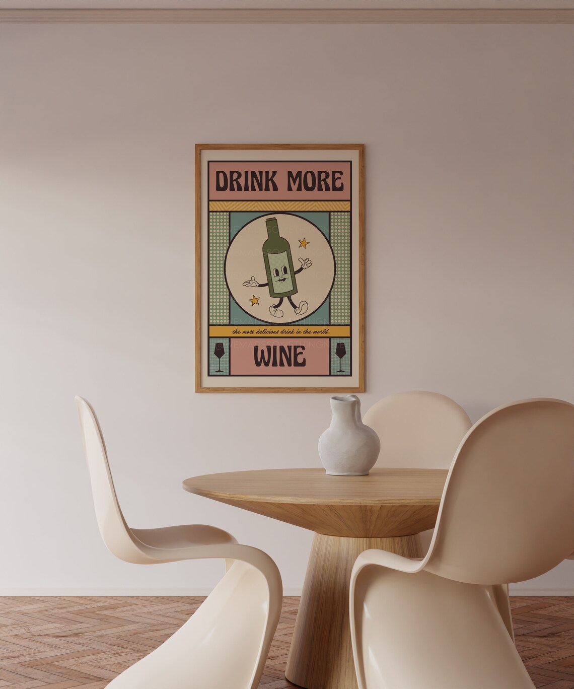 Wine Poster Kitchen Art, Retro Cocktail Wall Art Print - Image 2