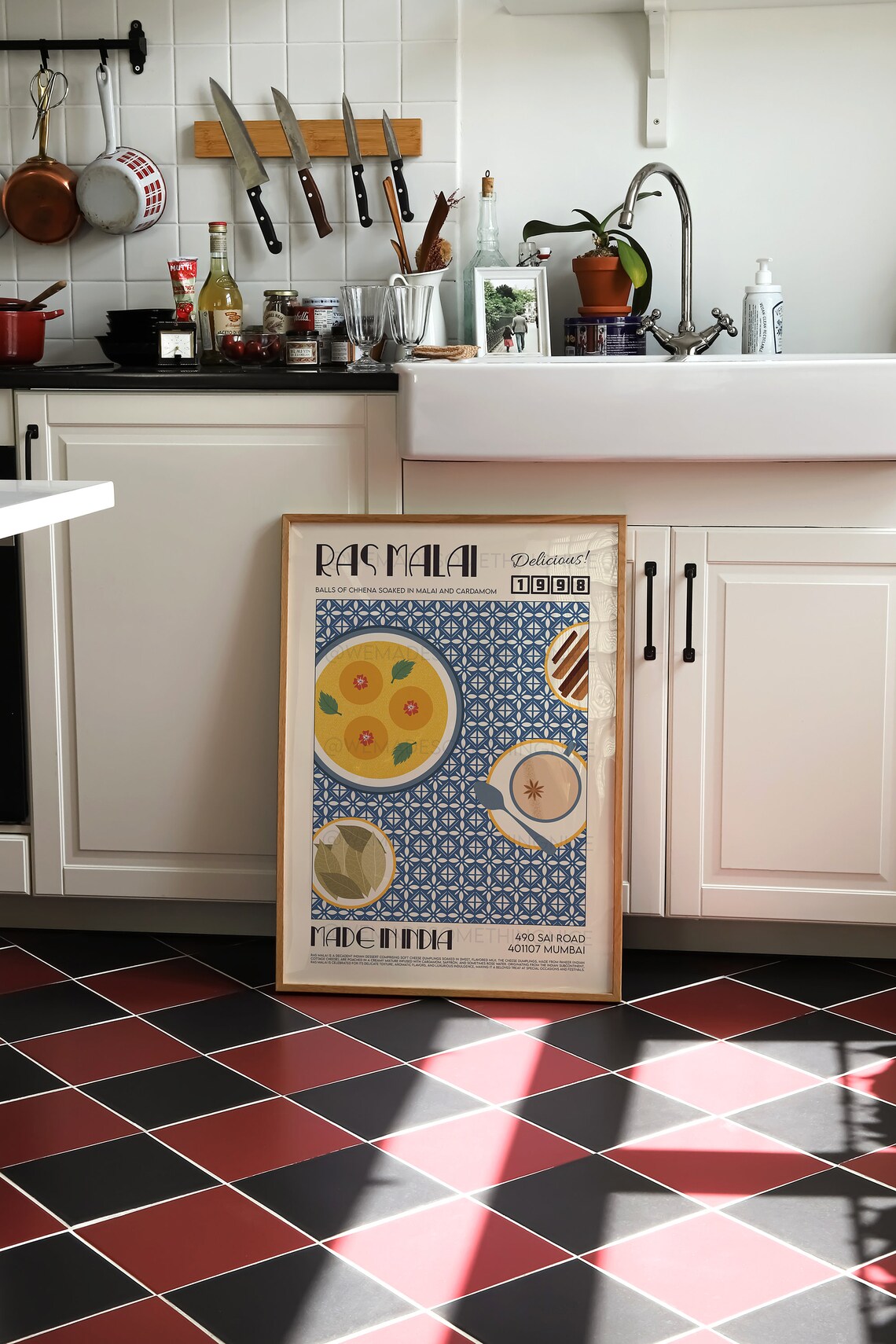 Ras Malai Retro Kitchen Travel Poster Print - Image 3
