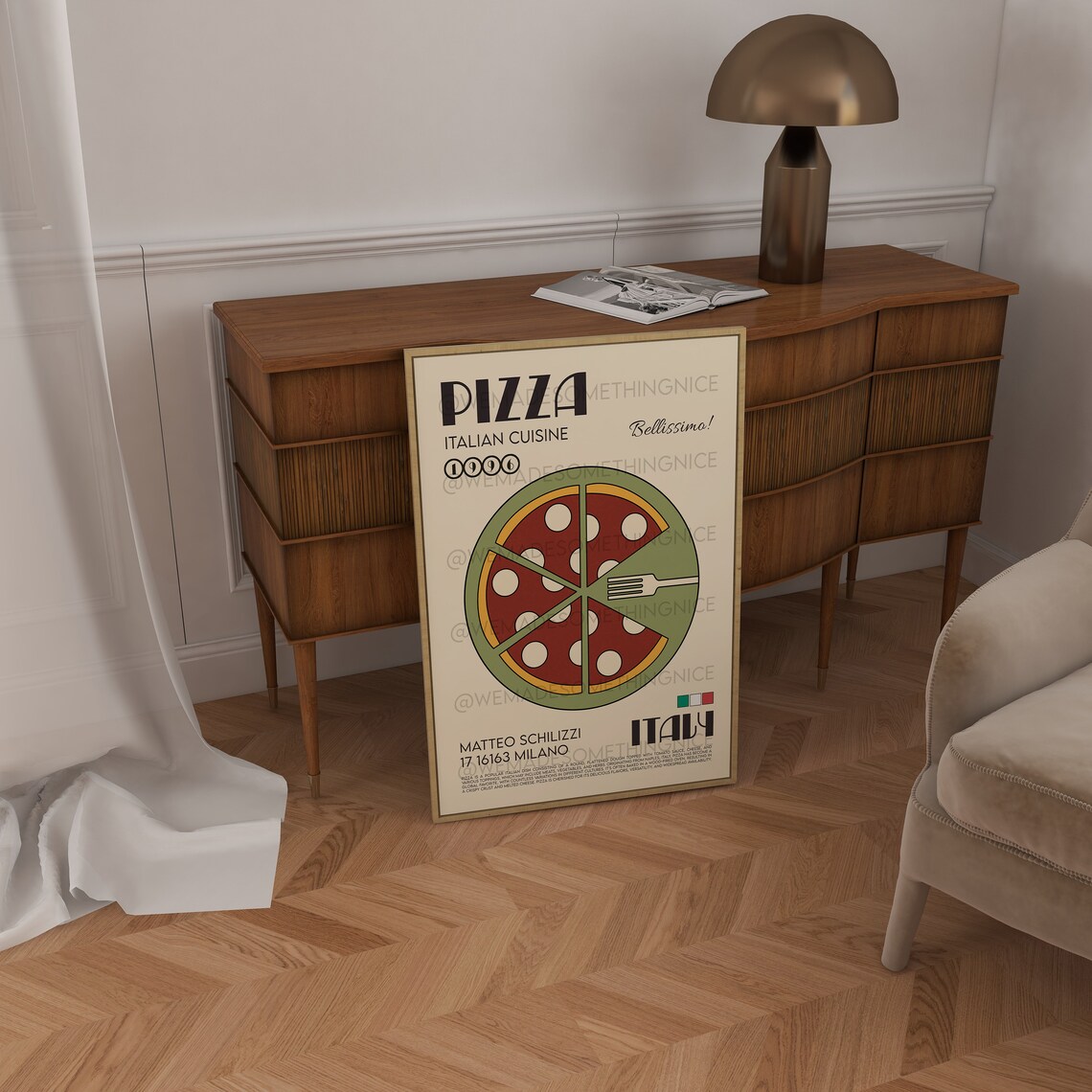 Pizza Print, Italia Kitchen Food Poster Art - Image 2