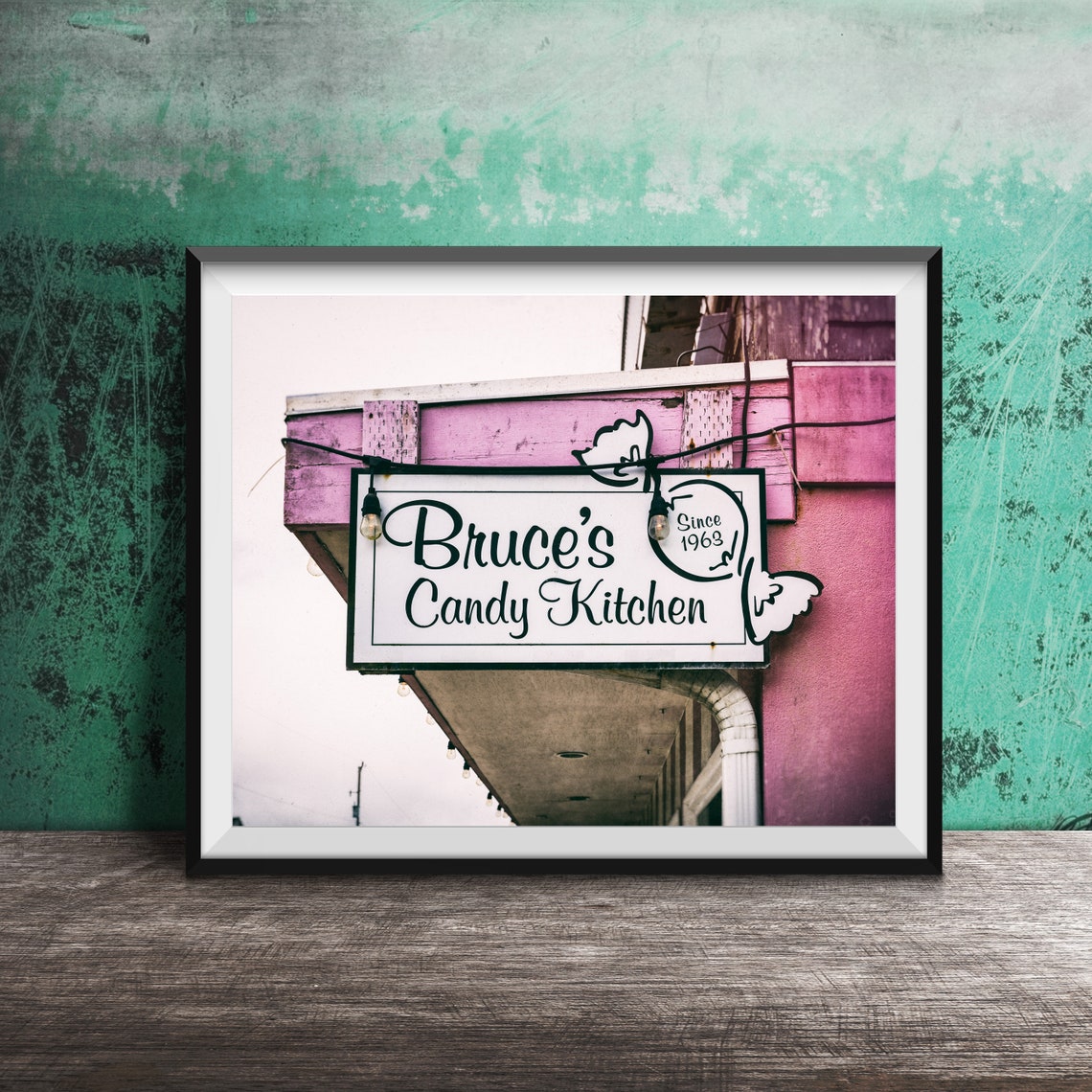 Bruce's Candy Kitchen Since 1963 Pink Storefront Sign Poster