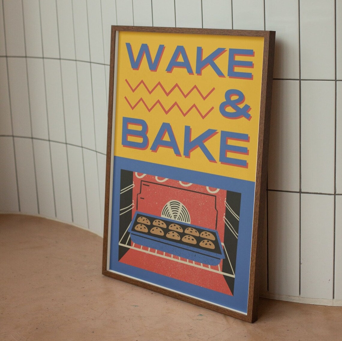 Funny Wake And Bake Kitchen Retro Wall Art Print - Image 2