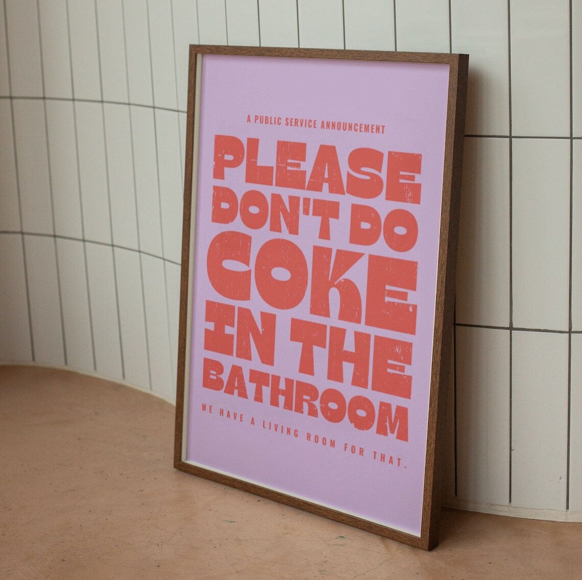 Please Don't Do Coke in the Bathroom, Retro Poster - Image 2