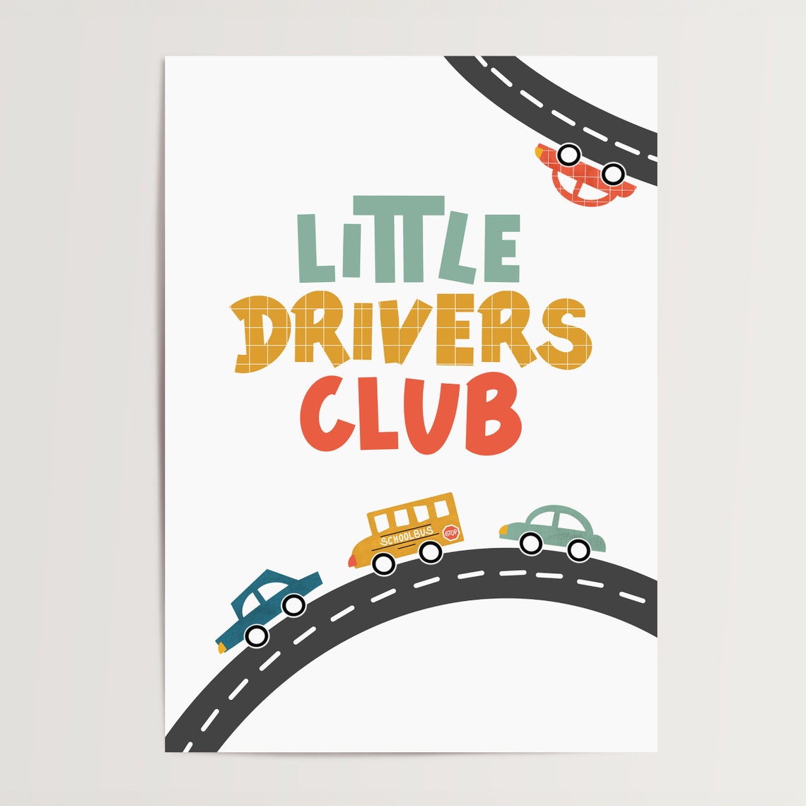 Little Drivers Club Poster Wallart Quotes Art Gift Idea Interior Nursery Decoration - Image 3