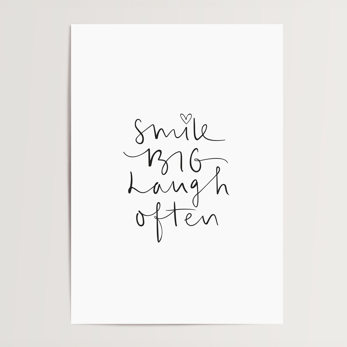 Smile Big Laugh Often Typography Art Print - Image 4