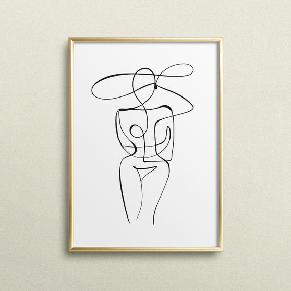 Hidden Face Poster Home Deco Instant Wall Art Gallery Interior Print Gift Line Art