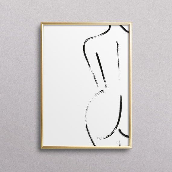 Poster Print Wallart Fine Art Print Quotes Sayings Typography Art Line Art Naked Minimalistic Woman Nude Fashion Gift Idea