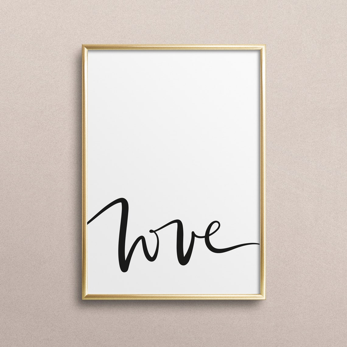 Love Single Word Calligraphy Minimalist Wedding Decor Poster