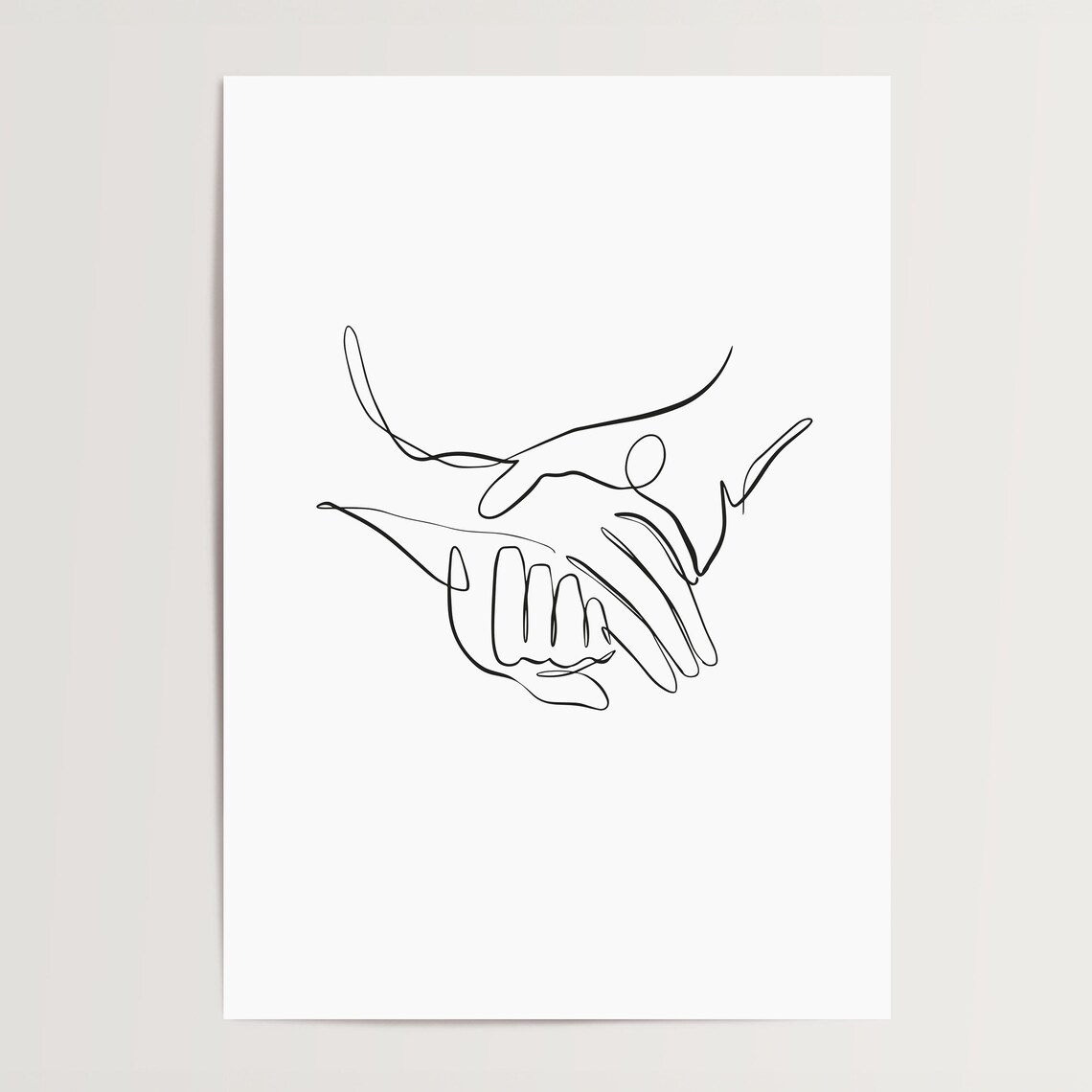 Hands of Love Line Art Poster Print, Gift Idea - Image 4