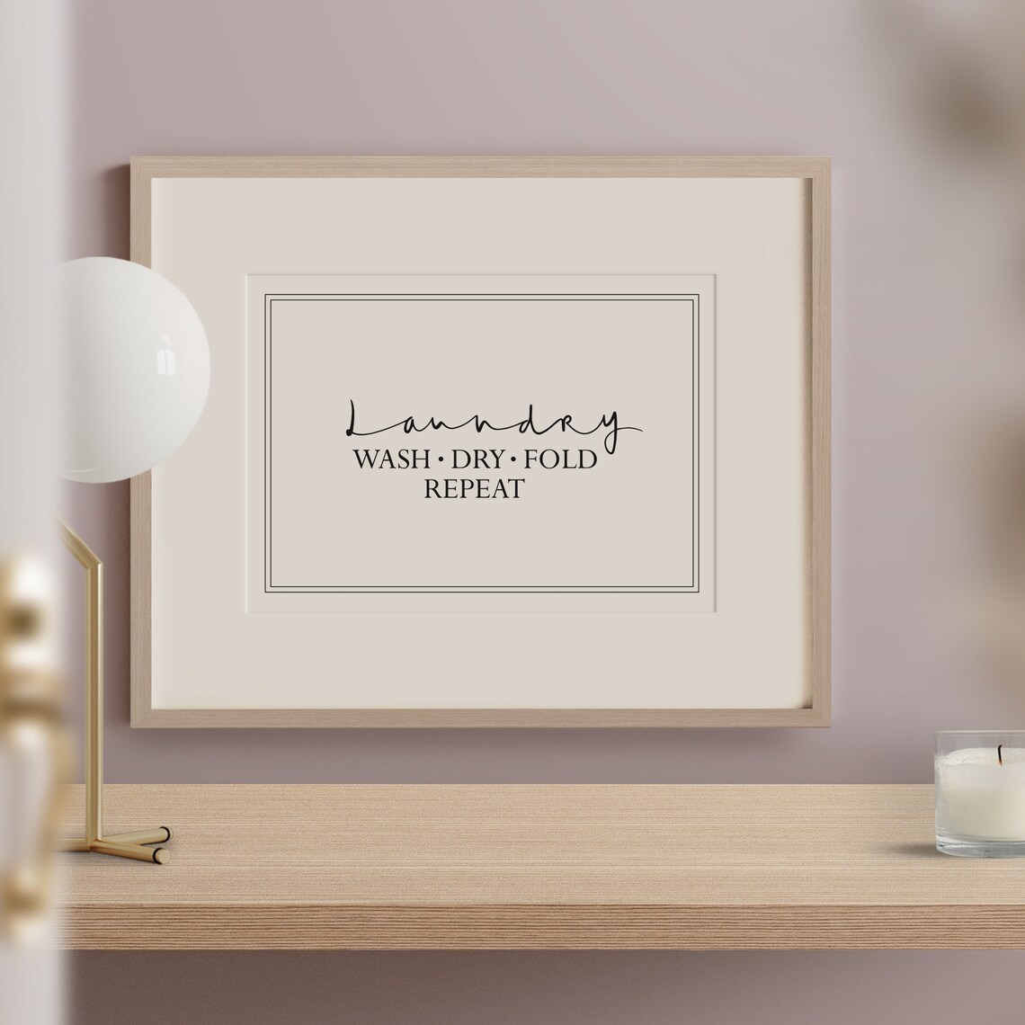 Wash Dry Fold Repeat Typography Art Print - Image 2