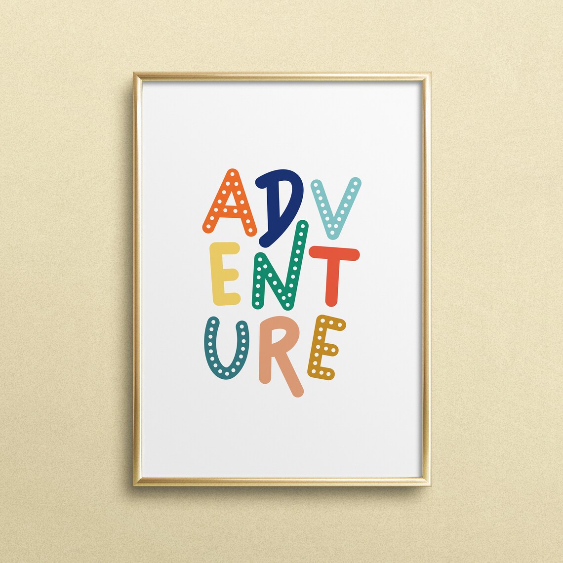 Adventure Colorful Playroom Kids Room Inspirational Quote Poster